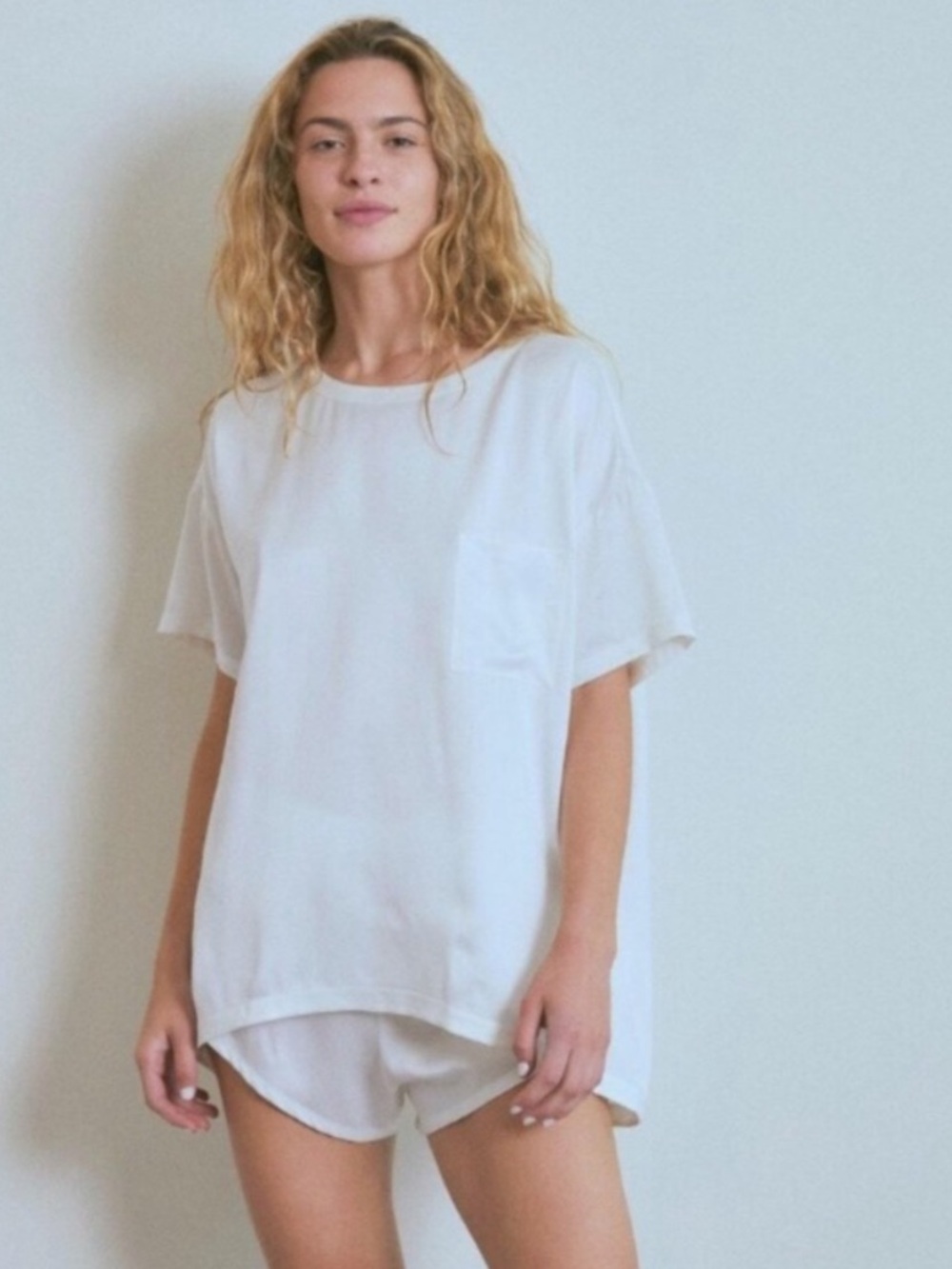 Lunya washable silk tee shorts pajama set